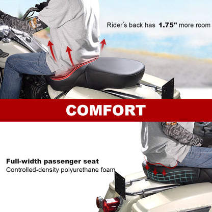 For Harley Softail 2018-Later One-Piece Driver Passenger Seat