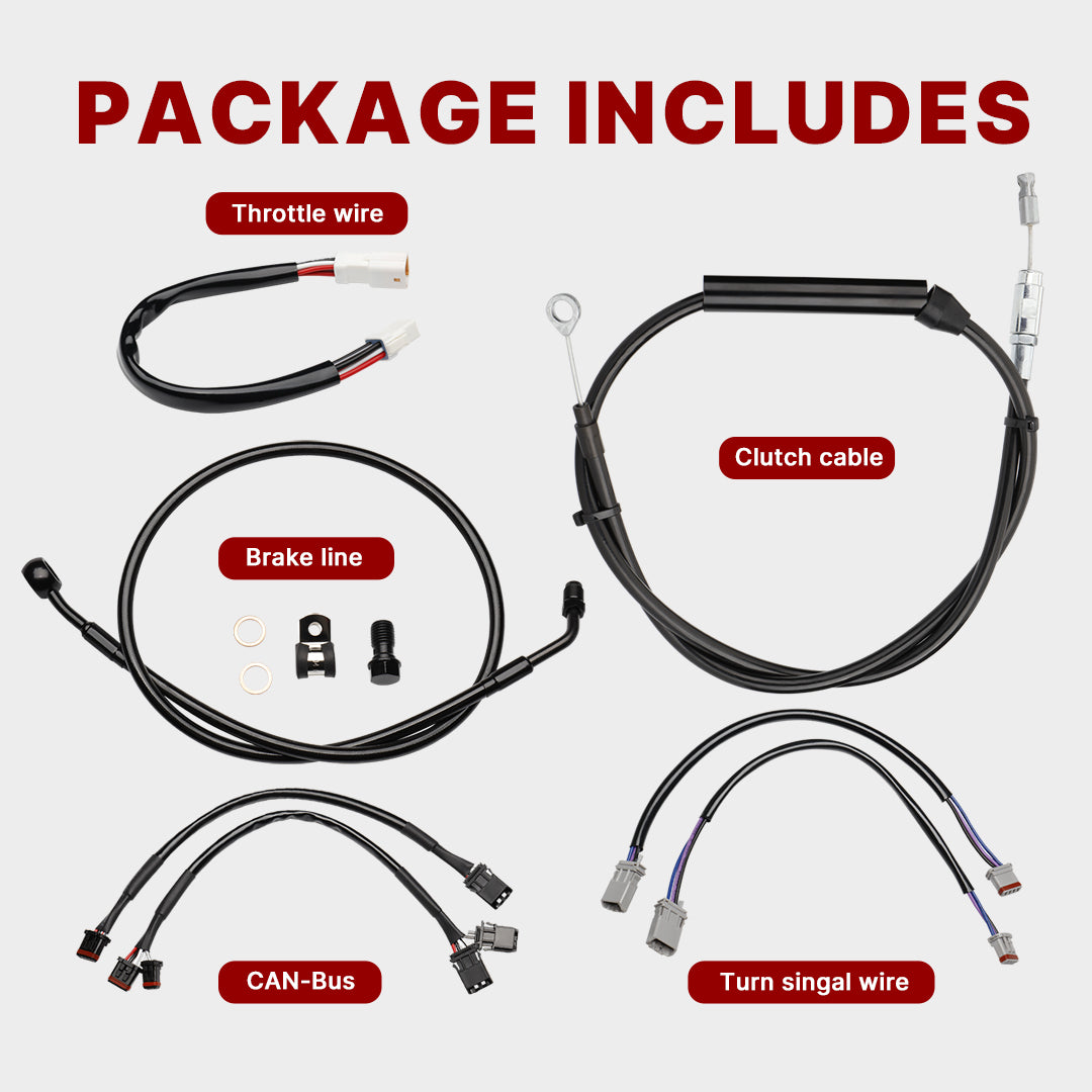 For Harley Softail 2020-2025 Cable Extension Kit with Clutch Brake Line Electronic Throttle TBW CAN-Bus Wire