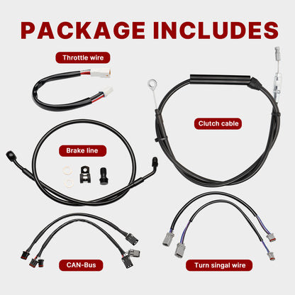 For Harley Softail 2020-2025 Cable Extension Kit with Clutch Brake Line Electronic Throttle TBW CAN-Bus Wire