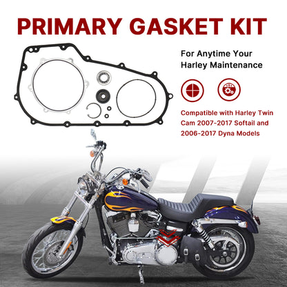 For Harley Softail/Dyna 2006-2017 Twin Cam Primary Cover Gasket & Inner Primary Bearing Seal Kit