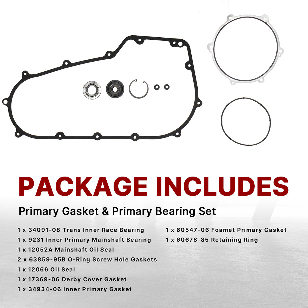 For Harley Softail/Dyna 2006-2017 Twin Cam Primary Cover Gasket & Inner Primary Bearing Seal Kit