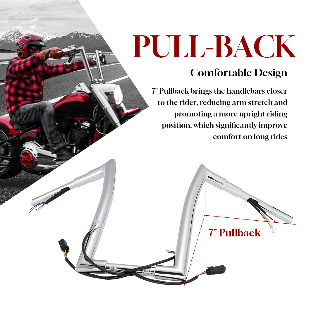 For Harley Softail/Dyna/Sportster 2007-2013 Meathook Prewired Handlebars