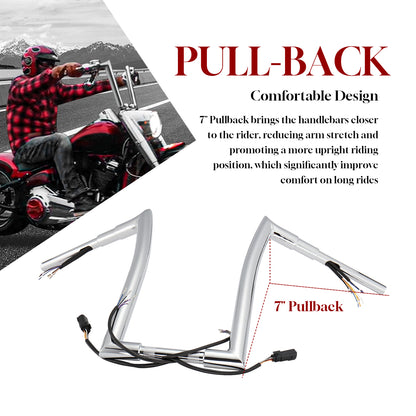 For Harley Softail/Dyna/Sportster 2007-2013 Meathook Prewired Handlebars