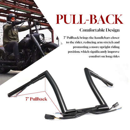For Harley Softail/Dyna/Sportster 2007-2013 Prewired Handlebars with CAN-Bus and Turn Signal Wire Harness
