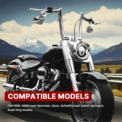 For Harley Softail/Dyna/Sportster/Road King 1996-2006 Meathook Prewired Handlebars