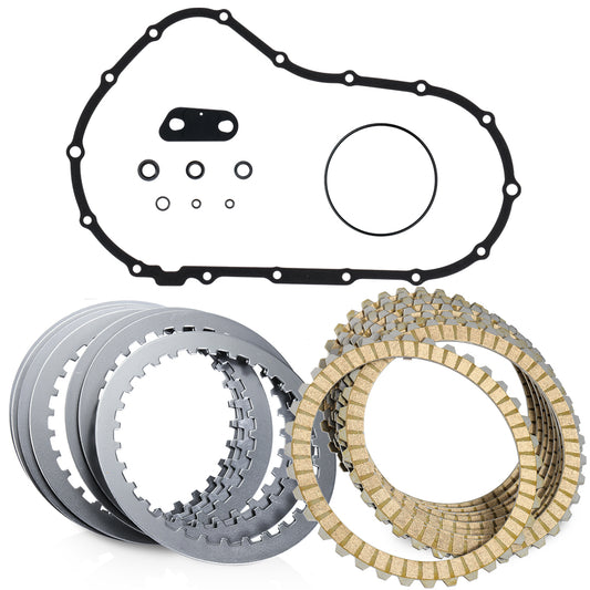 For Harley Sportster 2004-2017 Extra Clutch Plate Friction Steel Clutch Kit and Primary Cover Gasket Seal Kit