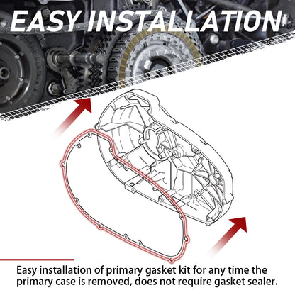 For Harley Sportster 2004-2017 Extra Clutch Plate Friction Steel Clutch Kit and Primary Cover Gasket Seal Kit