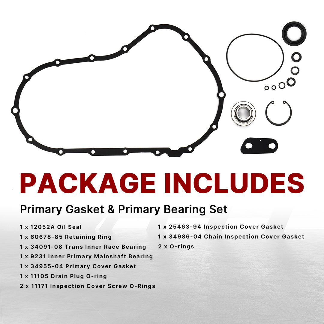For Harley Sportster XL 2008-2020 Primary Cover Gasket & Inner Primary Bearing Seal Kit