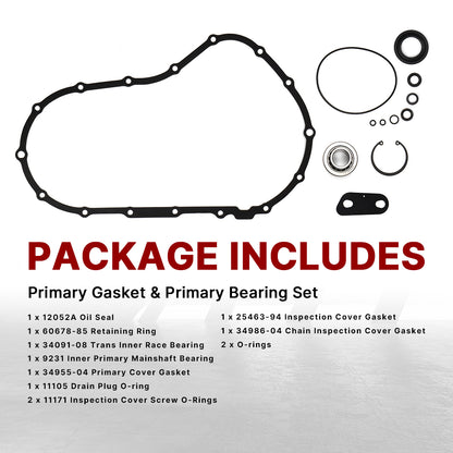 For Harley Sportster XL 2008-2020 Primary Cover Gasket & Inner Primary Bearing Seal Kit