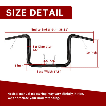 For Harley Touring 1986-2023 1.5 Inch Classic Round Bagger Handlebars Ape Hanger