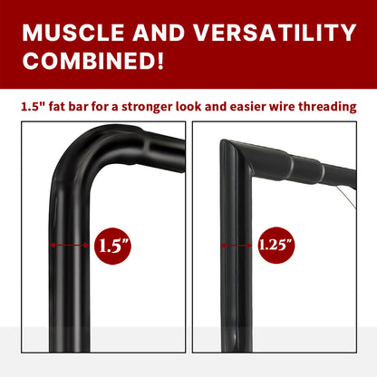 For Harley Touring 1986-2023 1.5 Inch Classic Round Bagger Handlebars Ape Hanger