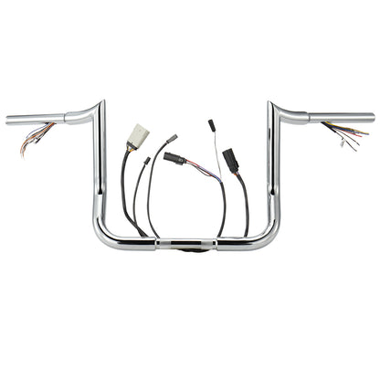 For Harley Touring 2008-2013 Meathook 1.25 Inch Fat Pre-wried Handlebars with CAN-Bus/TBW