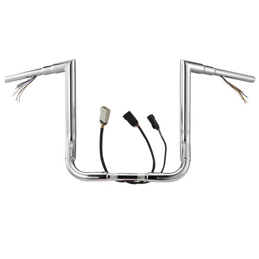 For Harley Touring 2008-2013 Right-angle Prewired Handlebars with CAN-Bus Wire and TBW