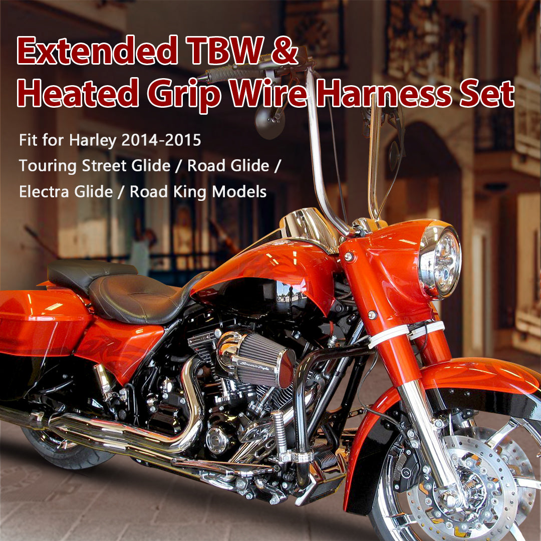 For Harley Touring 2014-2015 Electronic Throttle by Wire and Heated Grip Wires Extension Harness