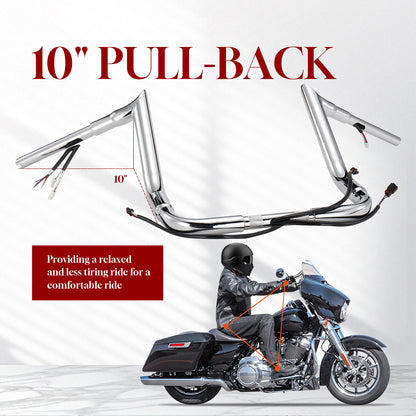 For Harley Touring 2014-2015 Prewired Handlebars 1.5 Inch Fat Ape Hangers