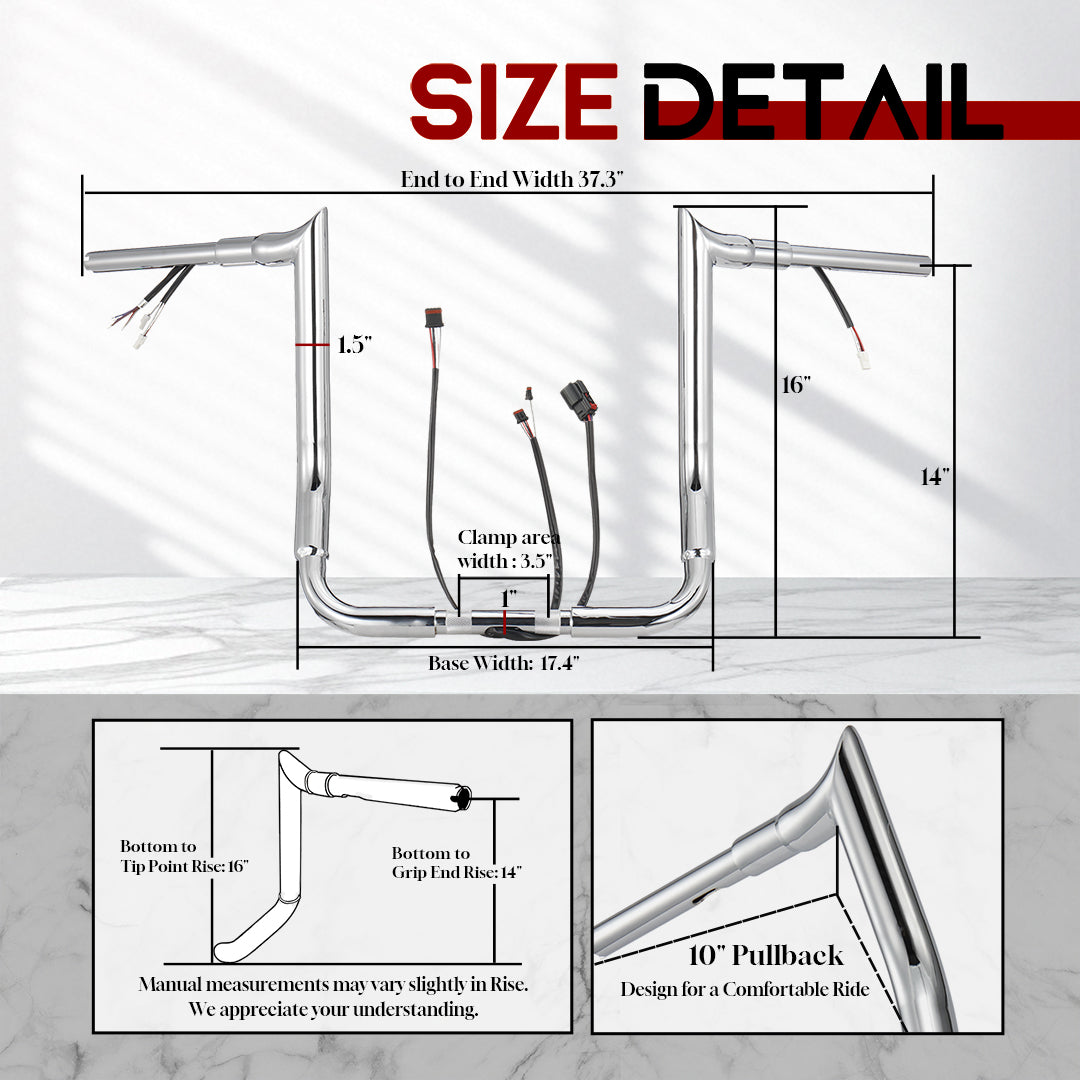 For Harley Touring 2014-2015 Prewired Handlebars with ABS Models
