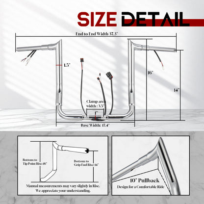 For Harley Touring 2014-2015 Prewired Handlebars with ABS Models