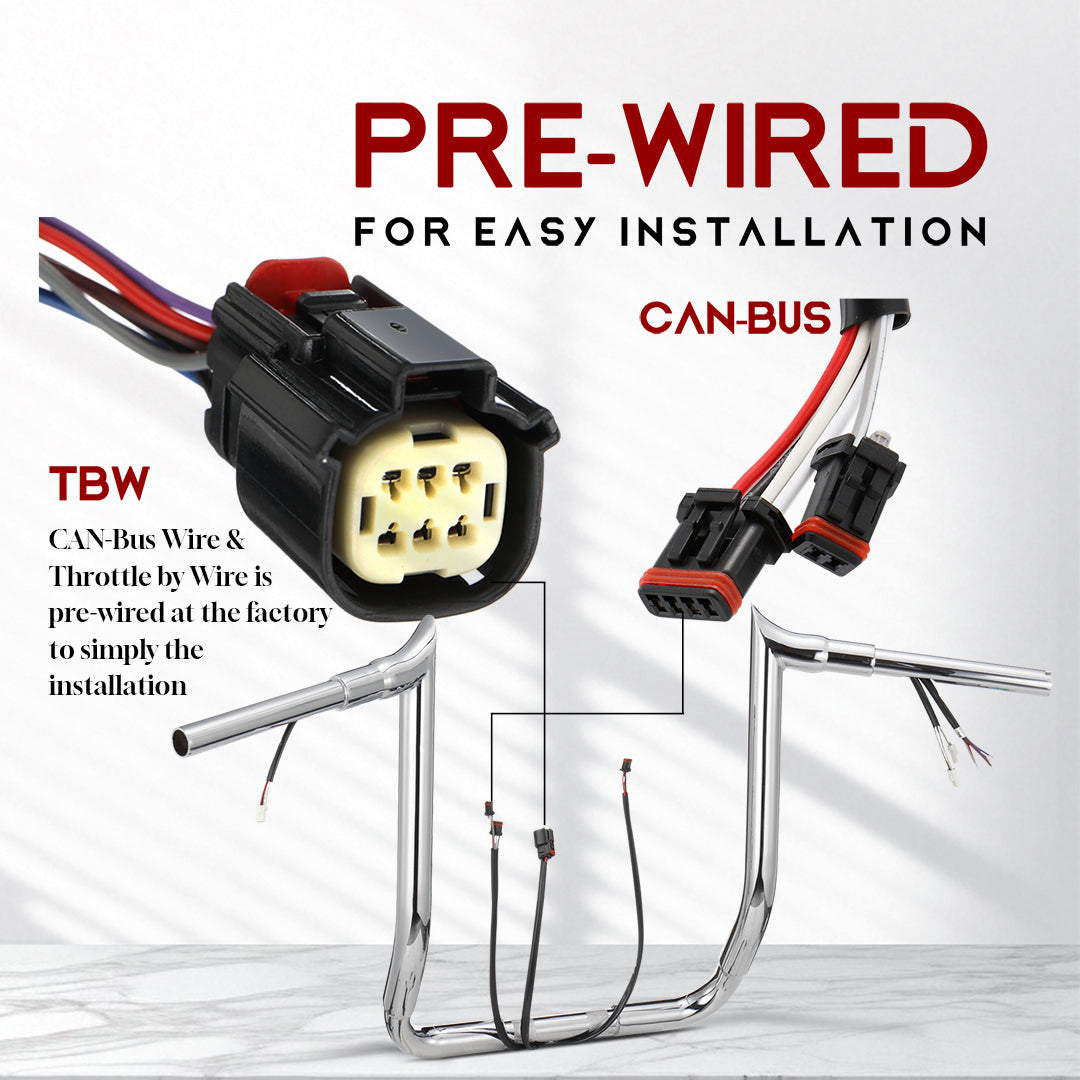 For Harley Touring 2014-2015 Prewired Handlebars with ABS Models