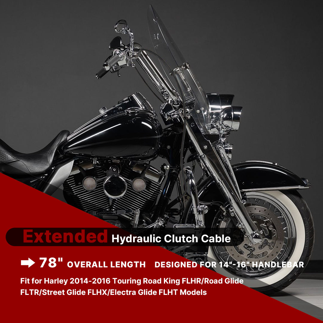 For Harley Touring 2014-2016 Hydraulic Clutch Cable Extension Line with 14/16 Inch Handlebars