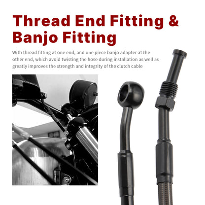 For Harley Touring 2014-2016 Hydraulic Clutch Cable Extension Line with 14/16 Inch Handlebars