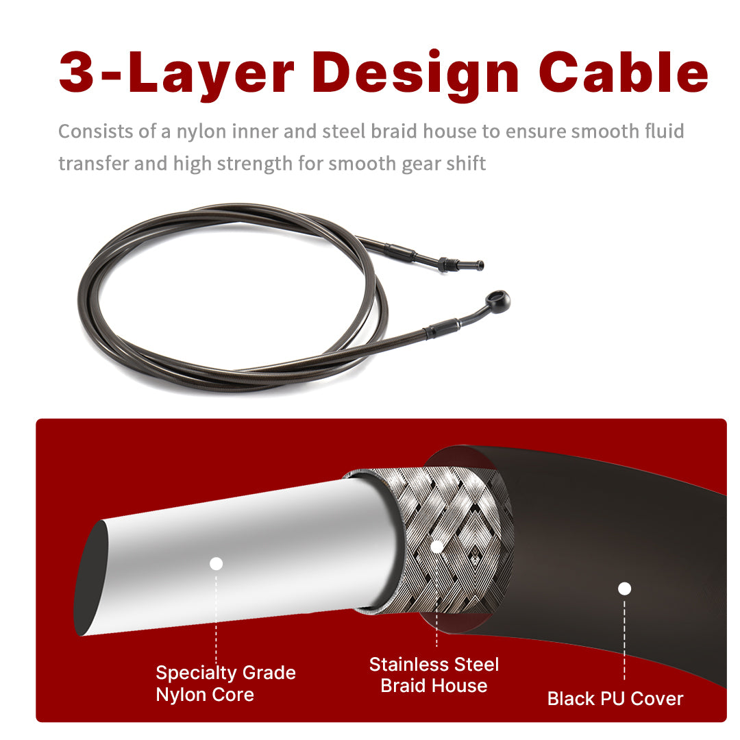 For Harley Touring 2014-2016 Hydraulic Clutch Cable Extension Line with 14/16 Inch Handlebars