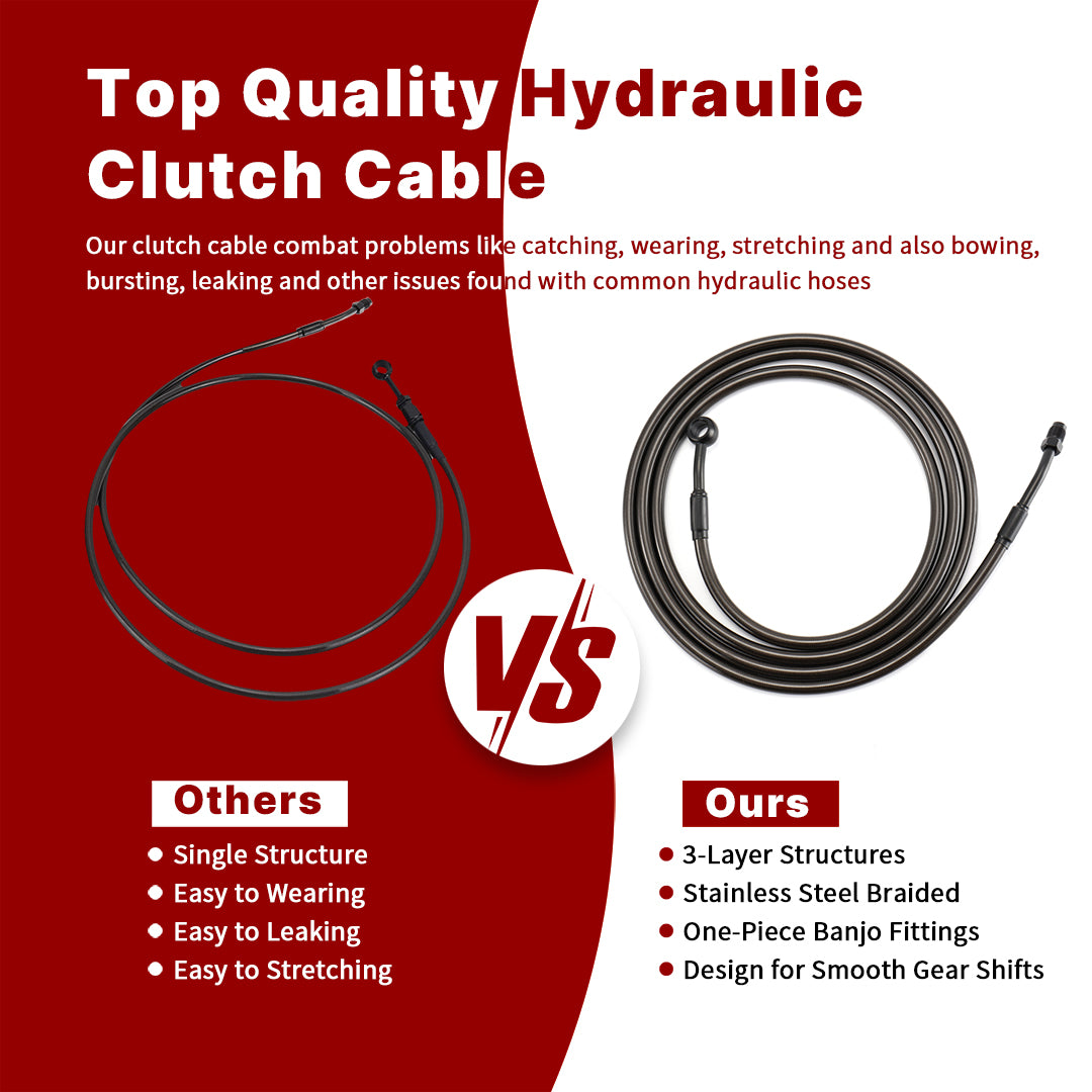 For Harley Touring 2014-2016 Hydraulic Clutch Cable Extension Line with 14/16 Inch Handlebars