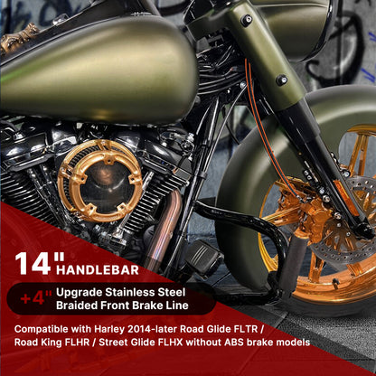For Harley Touring 2014-2023 Front Extension Brake Line Kit without ABS