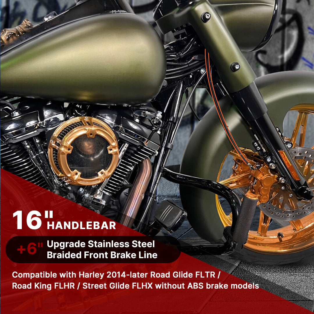 For Harley Touring 2014-2023 Front Extension Brake Line Kit without ABS