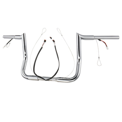 For Harley Touring 2014-2023 Meathook 1.25 Inch Fat Ape Hangers Pre-wried Handlebars