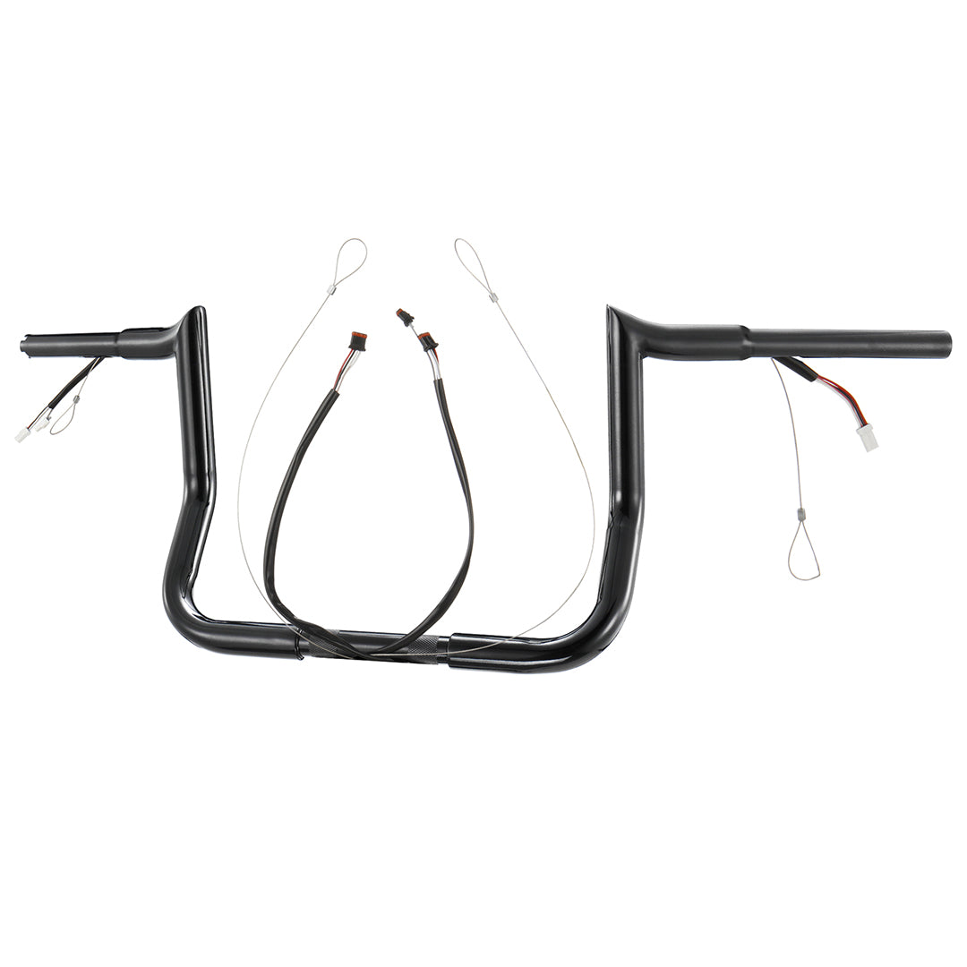 For Harley Touring 2014-2023 Meathook 1.25 Inch Fat Ape Hangers Pre-wried Handlebars