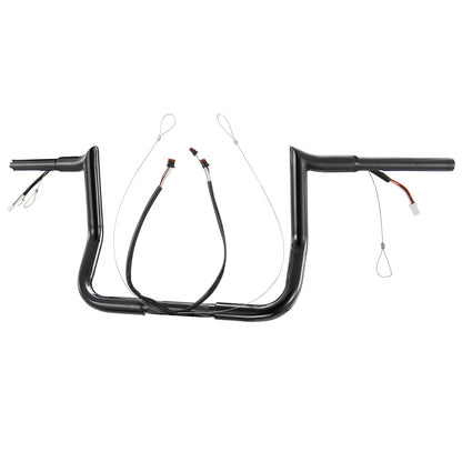 For Harley Touring 2014-2023 Meathook 1.25 Inch Fat Ape Hangers Pre-wried Handlebars