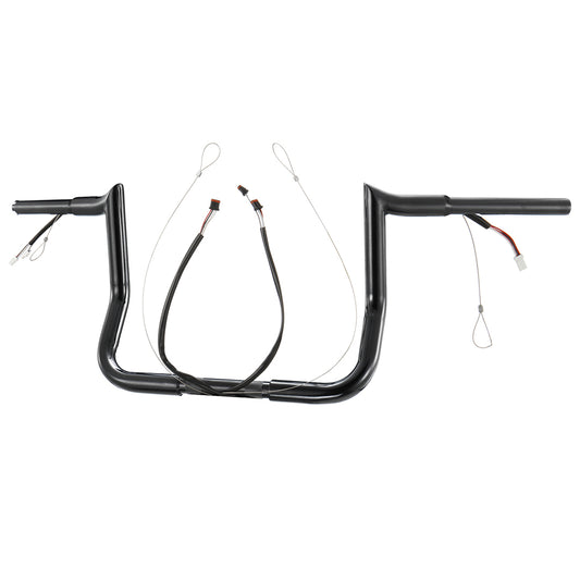 For Harley Touring 2014-2023 Meathook 1.25 Inch Fat Ape Hangers Pre-wried Handlebars
