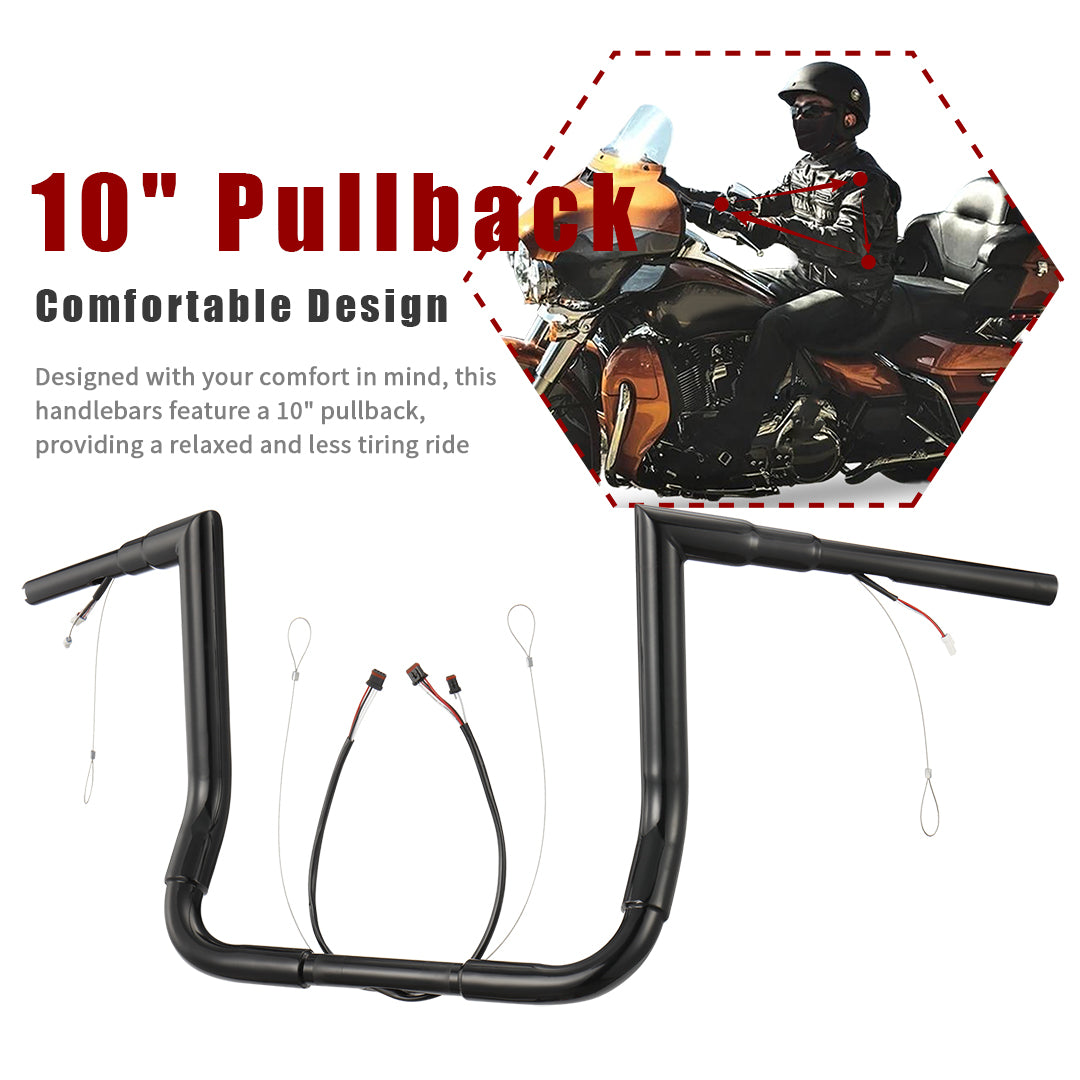 For Harley Touring 2014-2023 Prewired Handlebars with CAN-Bus Wire and Pull-wire