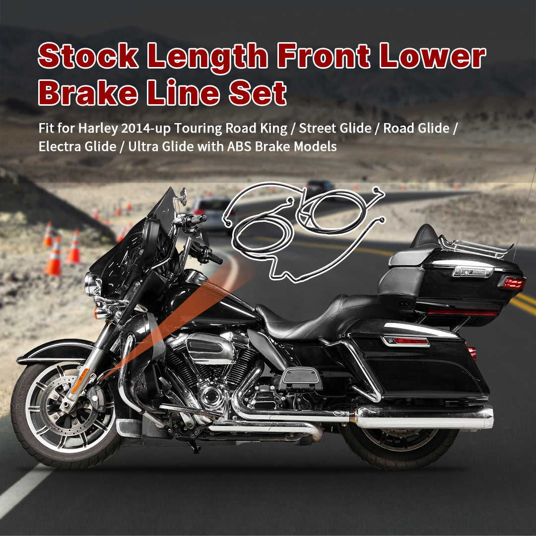 For Harley Touring 2014-Later Dual Front Lower Brake Lines Kit with ABS