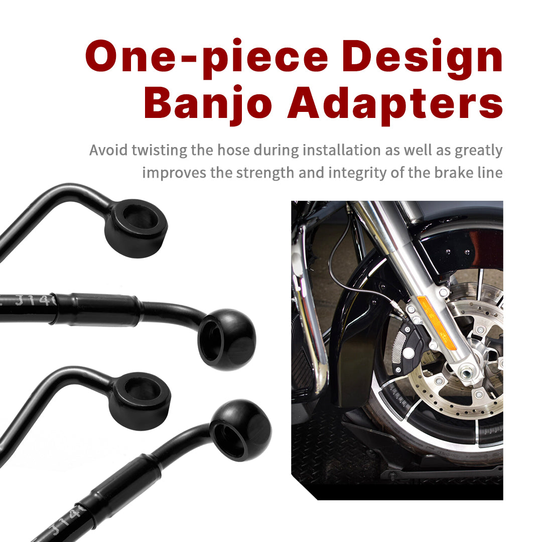 For Harley Touring 2014-Later Dual Front Lower Brake Lines Kit with ABS