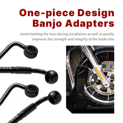 For Harley Touring 2014-Later Dual Front Lower Brake Lines Kit with ABS