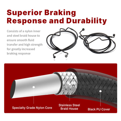 For Harley Touring 2014-Later Dual Front Lower Brake Lines Kit with ABS