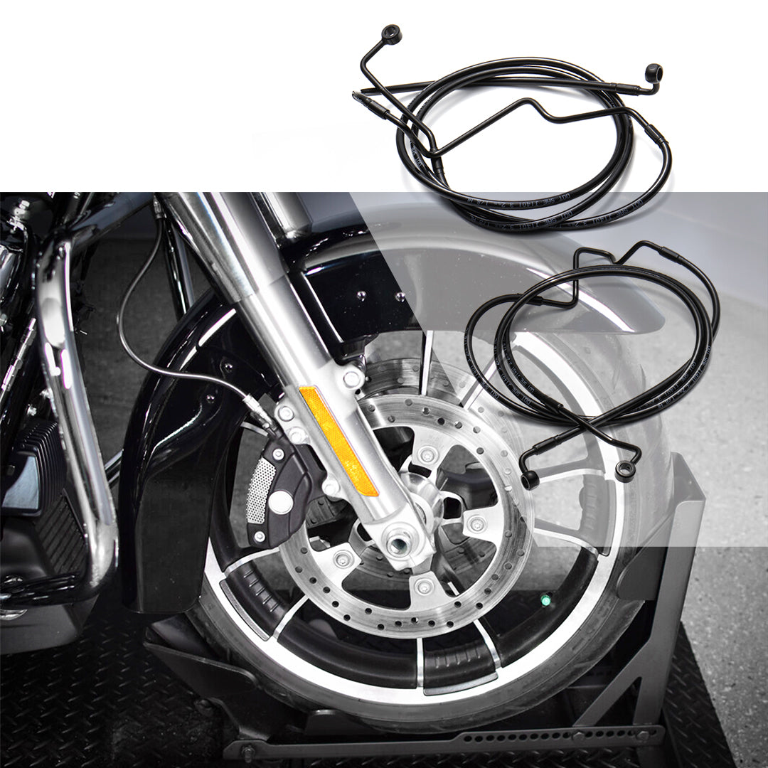 For Harley Touring 2014-Later Dual Front Lower Brake Lines Kit with ABS