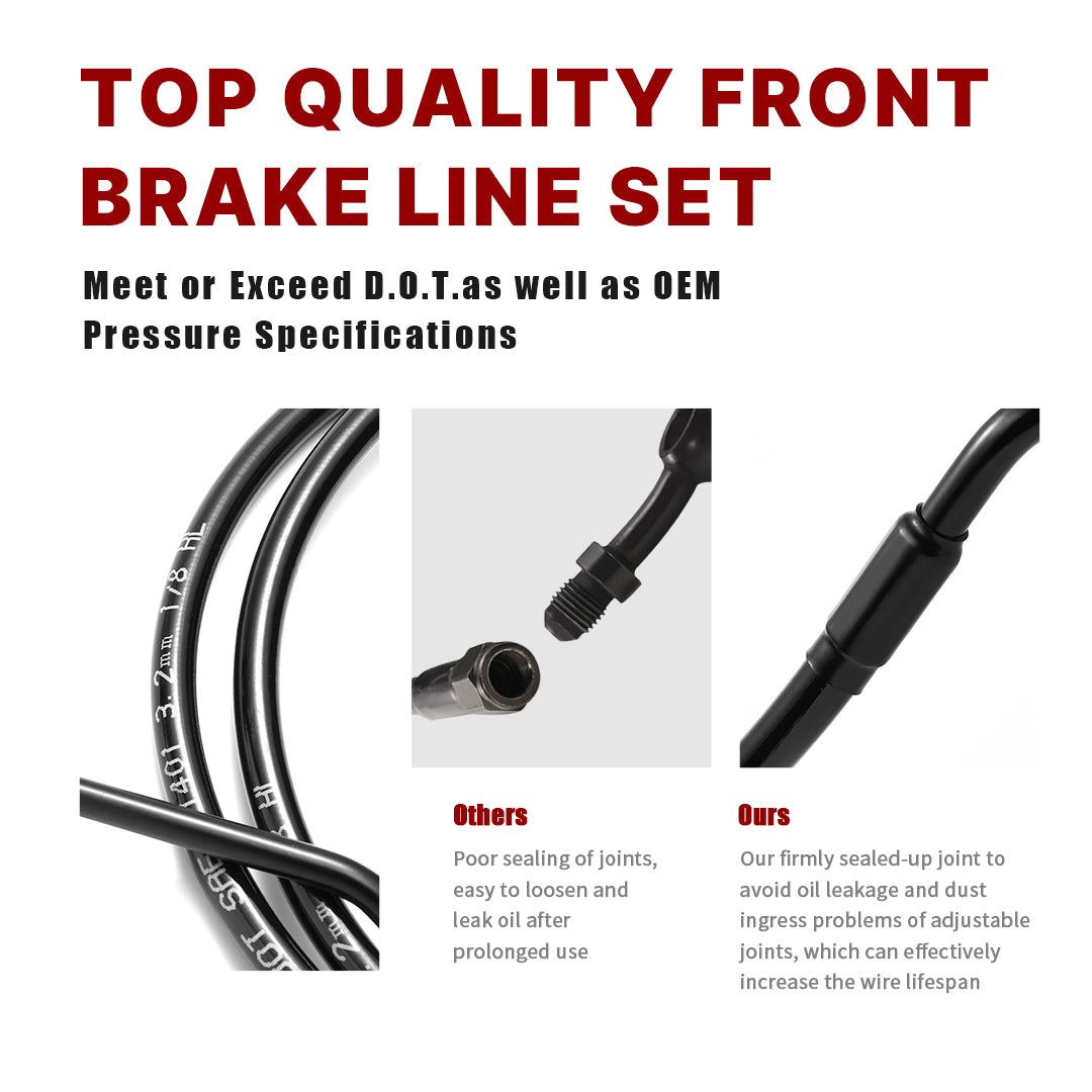 For Harley Touring 2014-Later Dual Front Lower Brake Lines Kit with ABS