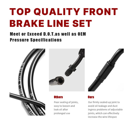 For Harley Touring 2014-Later Dual Front Lower Brake Lines Kit with ABS