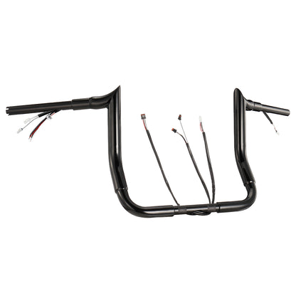 For Harley Touring 2016-2023 Meathook 1.5 Inch Fat Prewired Handlebar with CAN-Bus/TBW