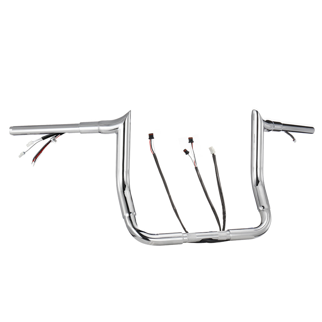 For Harley Touring 2016-2023 Meathook 1.5 Inch Fat Prewired Handlebar with CAN-Bus/TBW