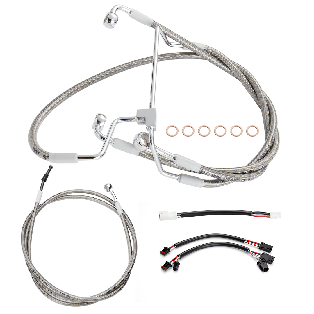 For Harley Touring 2017-2020 Cable Extension Kit with Clutch Cable Brake Line Electronic Throttle TBW CAN-Bus Wire without ABS Model