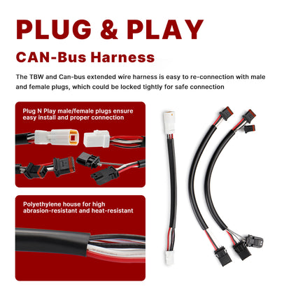 For Harley Touring 2017-2020 Cable Extension Kit with Clutch Cable Brake Line Electronic Throttle TBW CAN-Bus Wire without ABS Model