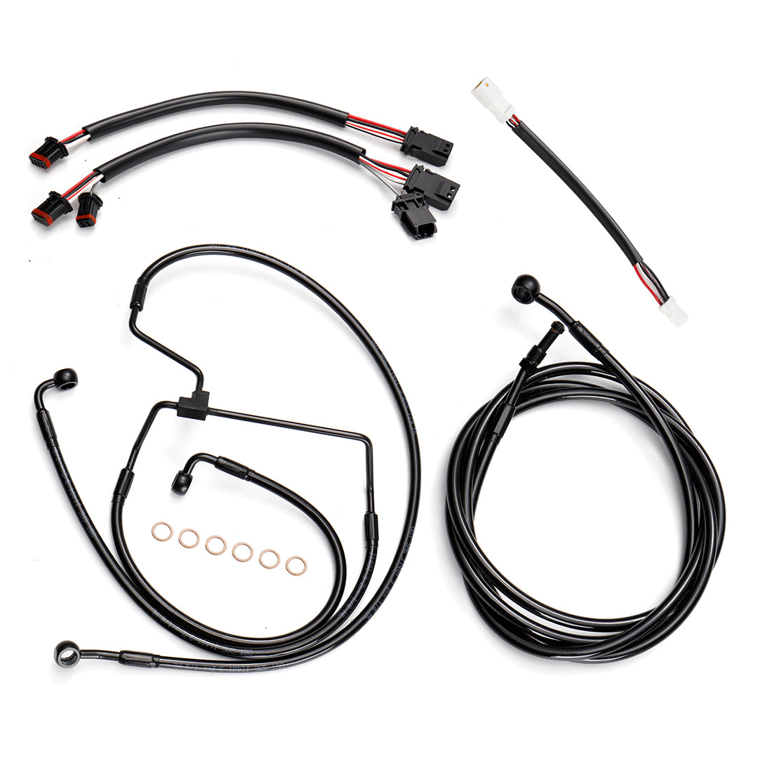 For Harley Touring 2017-2020 Cable Extension Kit with Clutch Cable Brake Line Electronic Throttle TBW CAN-Bus Wire without ABS Model