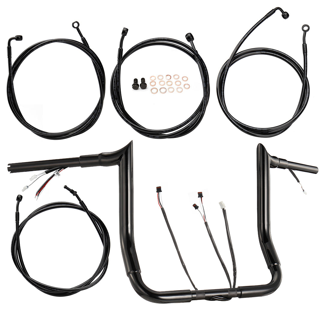 For Harley Touring 2017-2020 with ABS Meathook Prewired Handlebars with TBW & CAN-Bus Wire