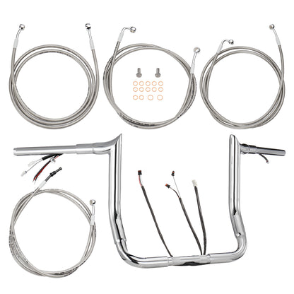 For Harley Touring 2017-2020 with ABS Meathook Prewired Handlebars with TBW & CAN-Bus Wire