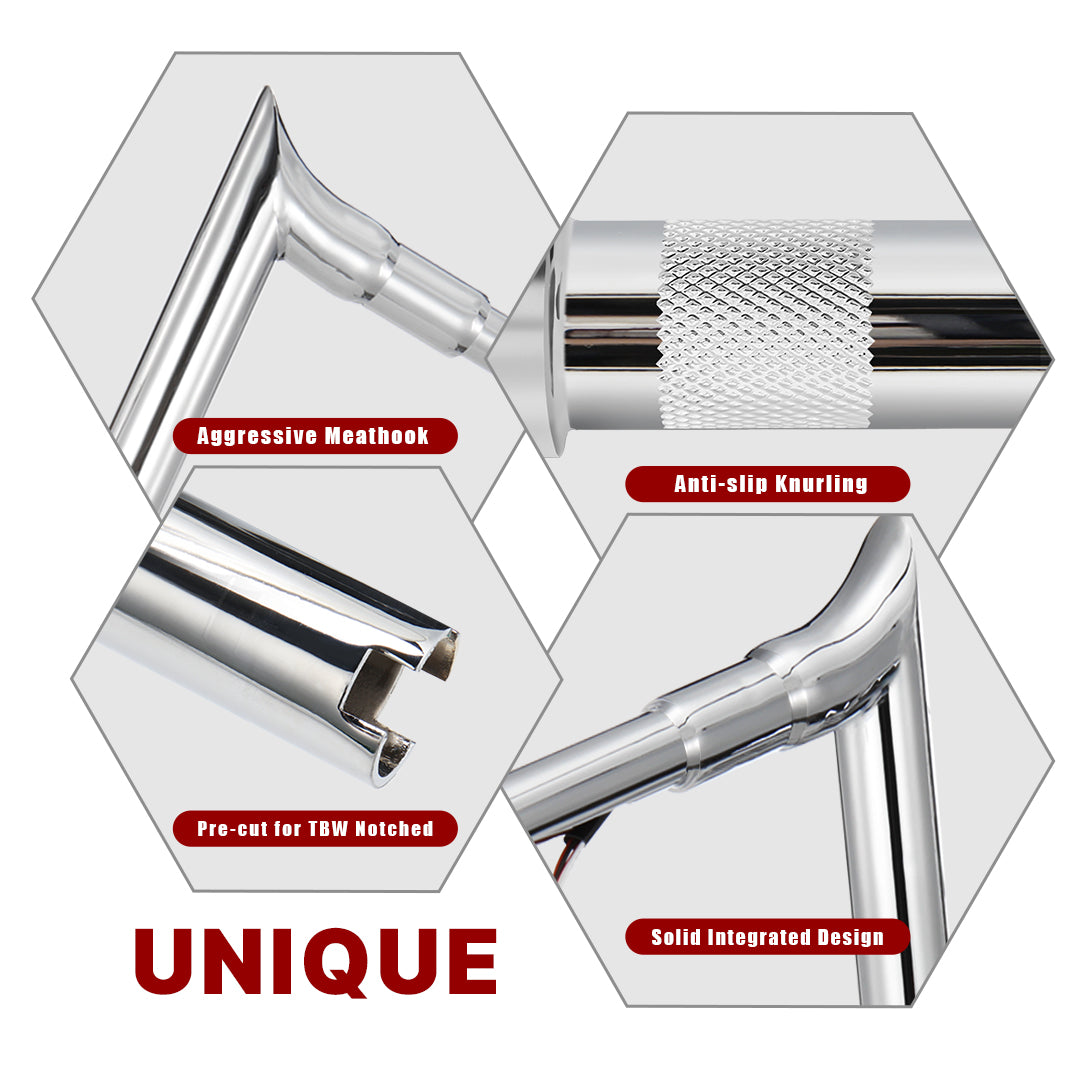 For Harley Touring 2021-2023 Meathook Prewired Handlebars with ABS