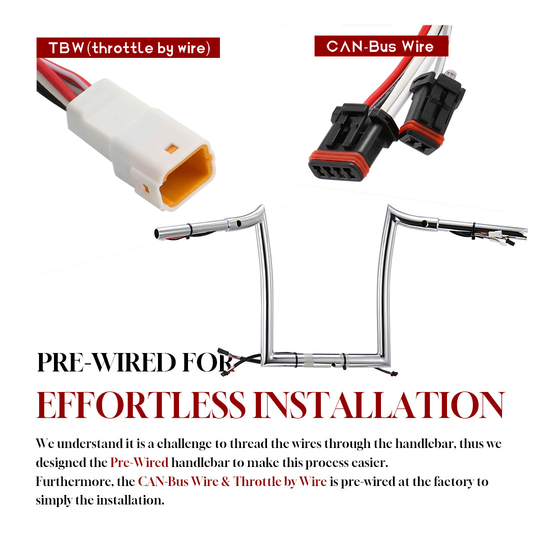 For Harley Road Glide 2017-2020 Prewired Handlebars with ABS