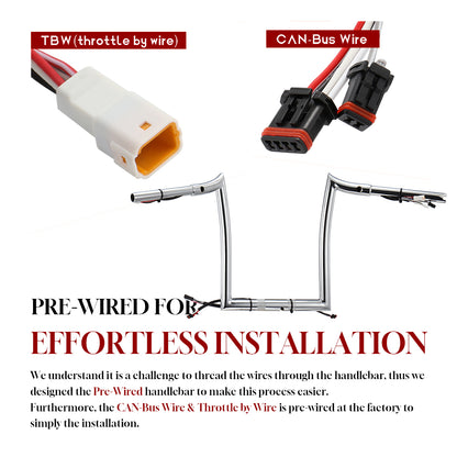 For Harley Road Glide 2017-2020 Prewired Handlebars with ABS